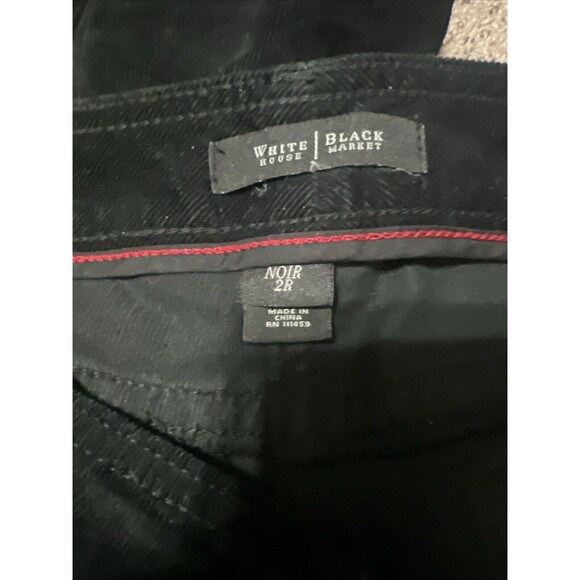 White House Black Market Black Slim Leg Pants Women's Size 2R 99%cotton - Picture 11 of 11